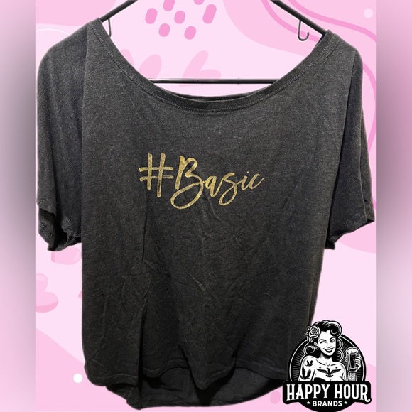 Event Blossom #basic Gray Crew Neck Womens Short Sleeves Blouse Size Large - Picture 1 of 2